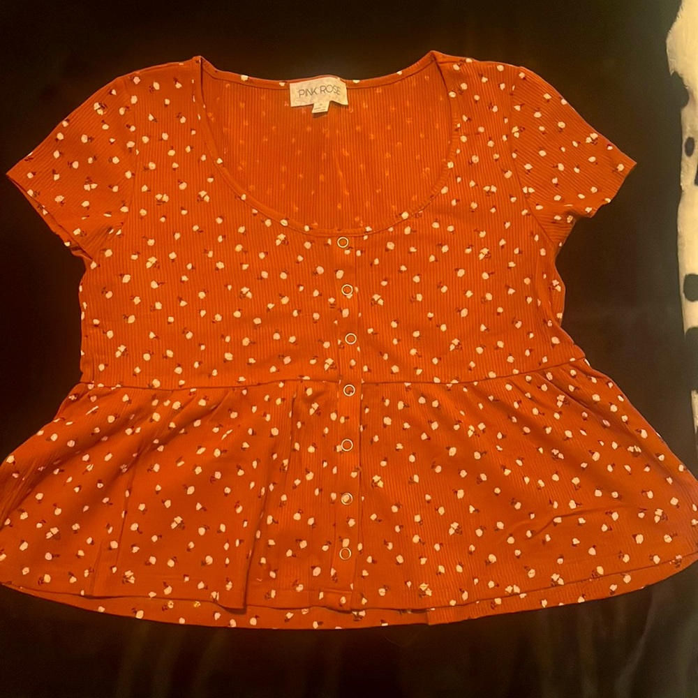 light orange flowy shirt